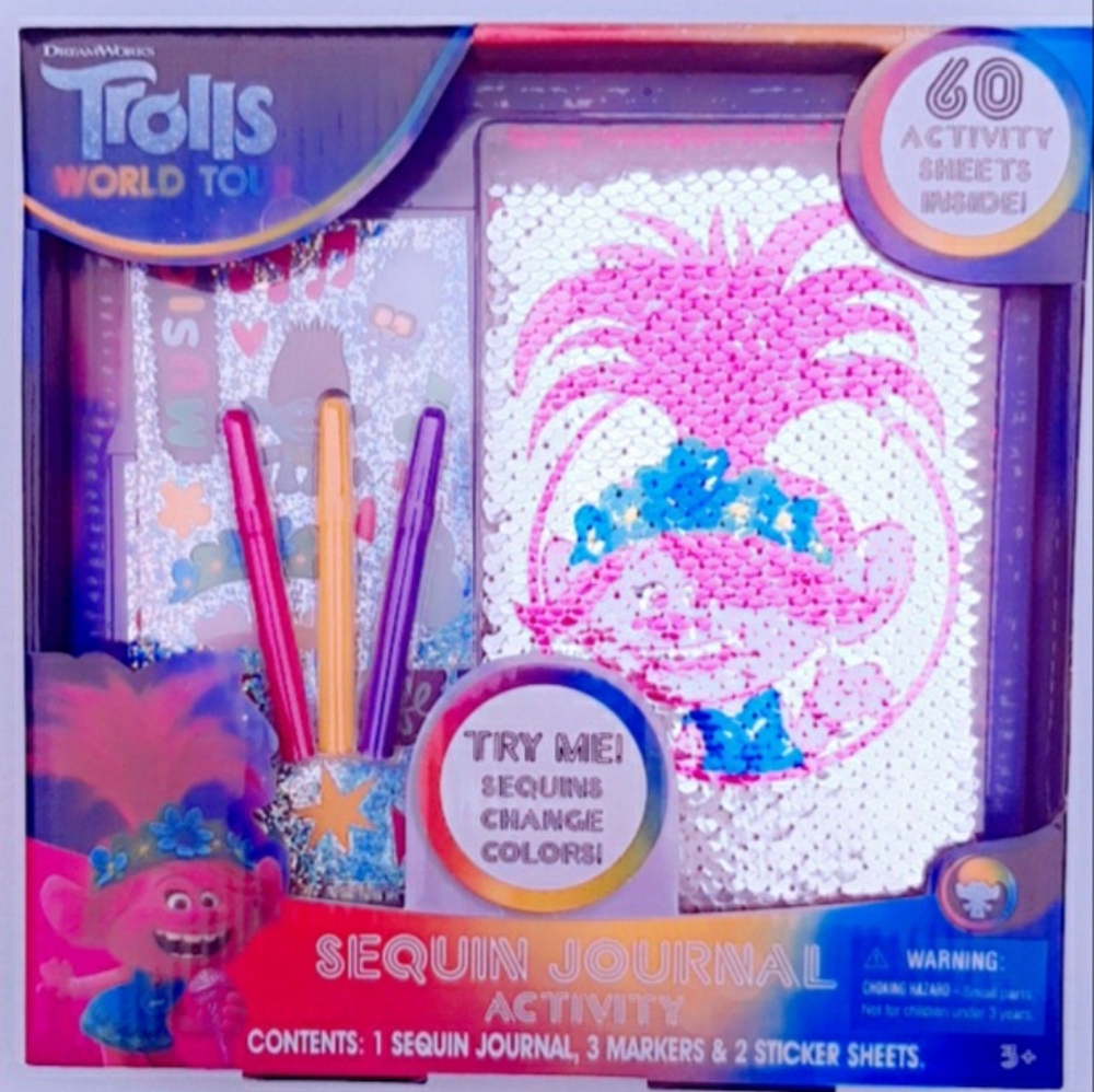 TROLLS WORLD TOUR Sparkling Sequin Journal Diary A